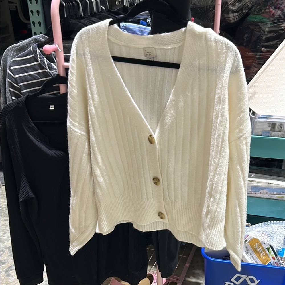 A New Day Cream Cable Knit Cardigan